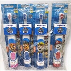 Paw Patrol Kids Electric Battery-Operated Toothbrush Spinbrush 4Pk Soft